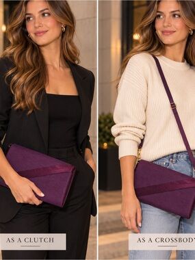 Vintage Jacques Vert Purple Clutch/Crossbody